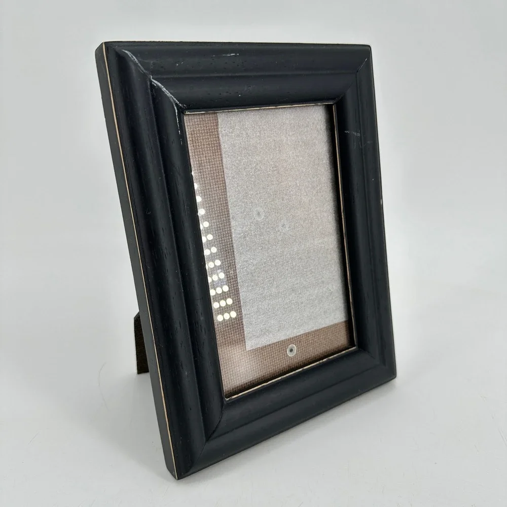 Classic Matte Black Wood 4x6 Tabletop Picture Frame with Beveled Edge